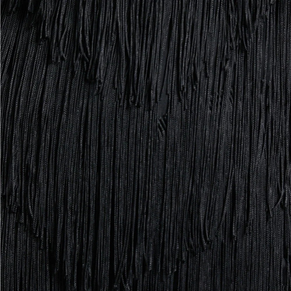 Showpo Siofra Zig Zag Fringe Mini Dress in Black Size 8 New with tag - Picture 5 of 10